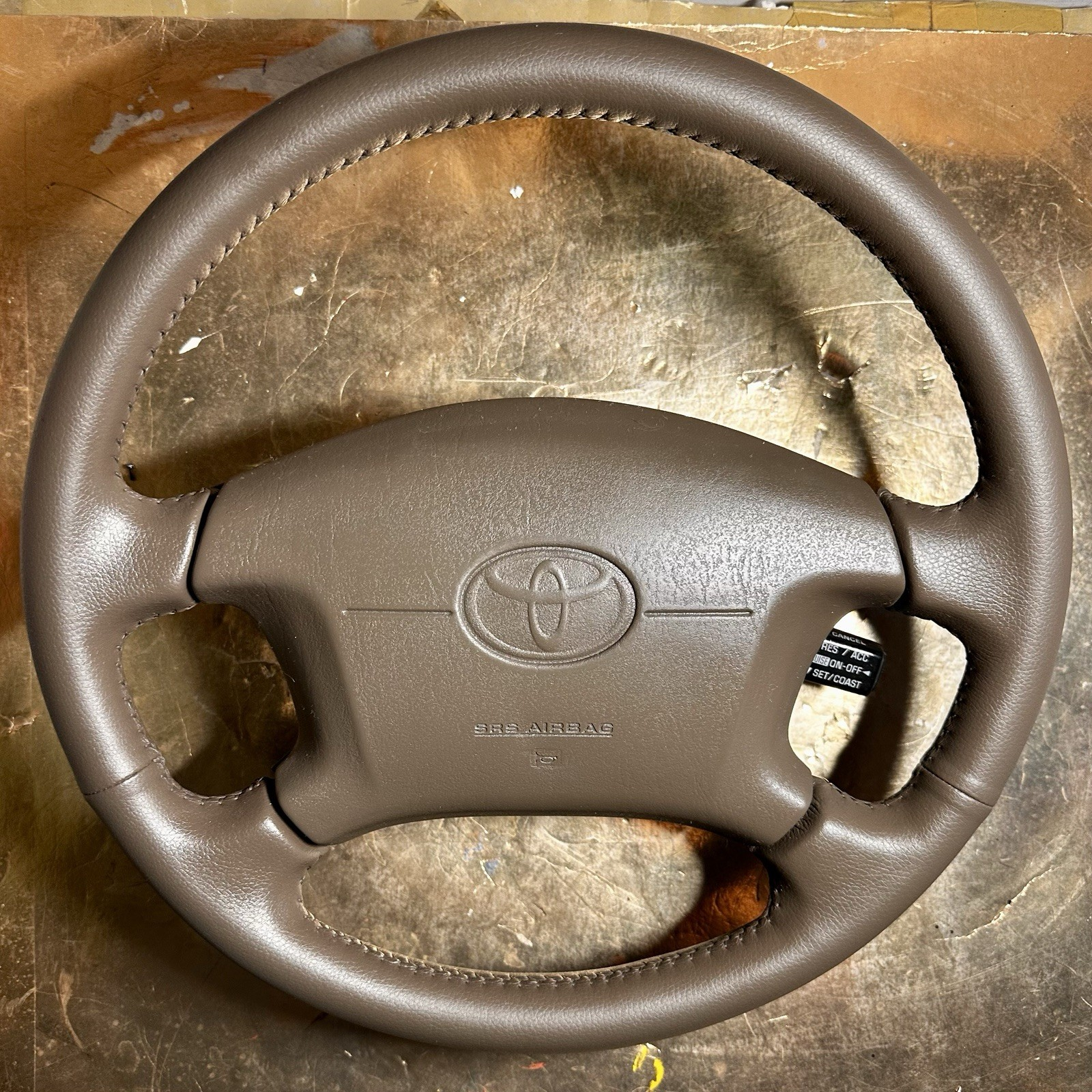 TOYOTA 4RUNNER SURF 1996-2002 LEATHER STEERING WHEEL TAN/BROWN REFURBISHED JDM